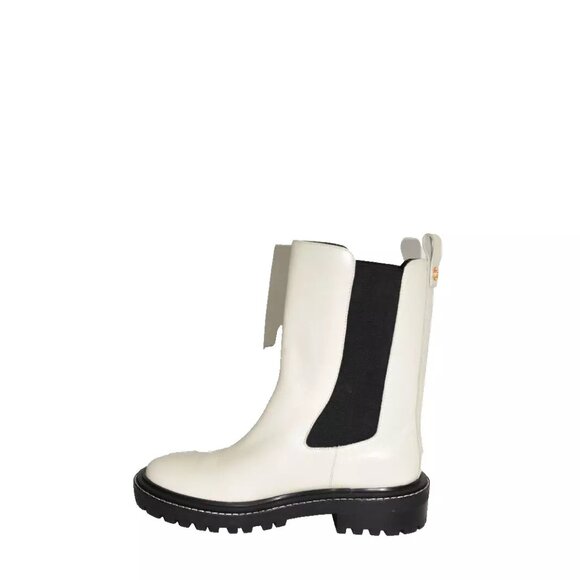 NEW! TORY BURCH BENTON IVORY WHITE LUG SOLE PLATFORM CHELSEA BOOT - Picture 2 of 6
